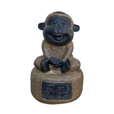 Black Gray Brown Two Colors Stone Monkey Ape Figure cs7127E 