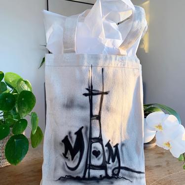 Natural Sutro Mom Airbrushed Canvas Tote Bag