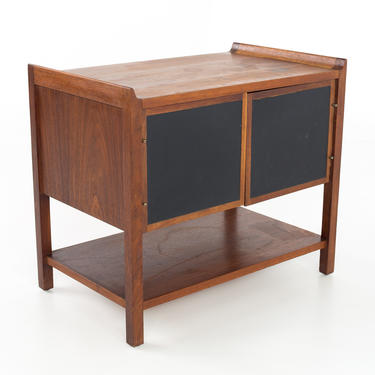 Dillingham Mid Century Walnut Nightstand Record Cabinet Side End Table - mcm 