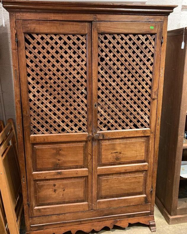 Antique Spanish colonial pine Cupboard. 42.5” x 15” x 66” 