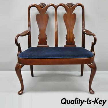 Vintage Hickory Chair Co Queen Anne Mahogany Double Settee Bench