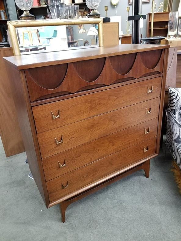                  Mid-Century Modern highboy dresser from the brasilia collection by Broyhill