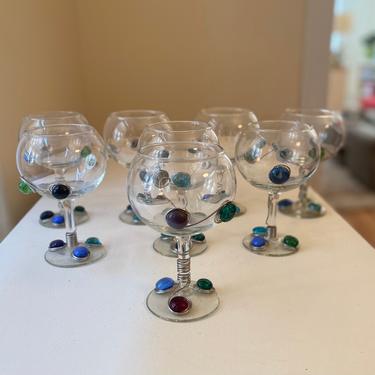 Gemstone Beaded Wine Glasses - Set of 8 