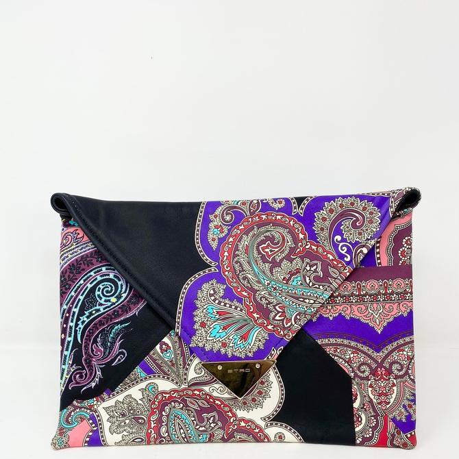 Etro Paisley Leather Clutch 