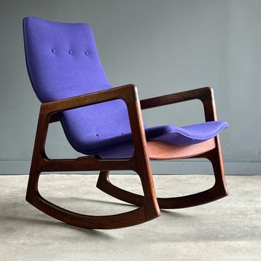 Purple Rocking Chair Attributed to Adrain Pearsall