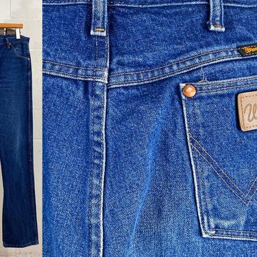 Vintage 80s Wrangler Blue Jeans 35” Waist 80s 1980s Denim Cowboy Cowgirl 36" Inseam High Waisted Rise Mom West Western Jean USA 100% Cotton 
