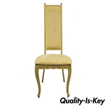 Vitg French Hollywood Regency Style Cast Metal Tall Back Side Chair by Kessler
