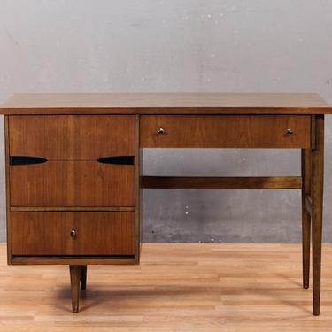 Bassett Mid Century Walnut &amp; Laminate 4-Drawer Desk