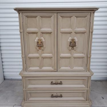Modern French Country Armoire with Cubby Shelves