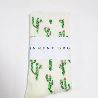 White Cactus Cashmere Blend Socks