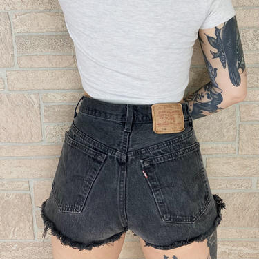 Levi's 501 Faded Black Cut Off Jean Shorts / Size 28 