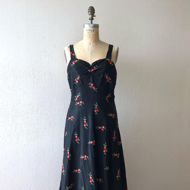 Vintage 1930s gown . 30s embroidered dress 