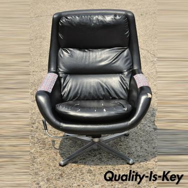 Vintage Overman Swedish Mid Century Modern Swivel Pod Lounge Club Arm Chair