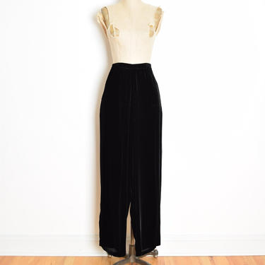 vintage 90s pants black velvet silk rayon wide leg track pants trousers XL XXL clothing 