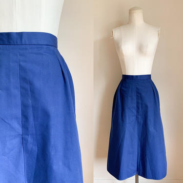 Vintage 1970s Dark Blue Aline Skirt / XS 