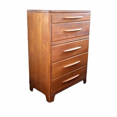 Free Shipping Within Continental US - Vintage Mid Century Maple Dresser Cabinet Storage Drawers 