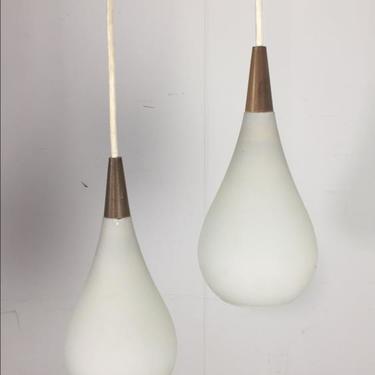 Pair of Frosted Glass Pendants