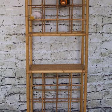 SHIPPING NOT FREE!! Vintage Bamboo Standing Wine Rack 