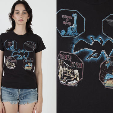 Vintage Led Zeppelin T Shirt / Zoso Stairway to Heaven Tee / 80s Black 50 50 Robert Plant T Shirt / Black 50 50 Jimmy Paige Shirt 