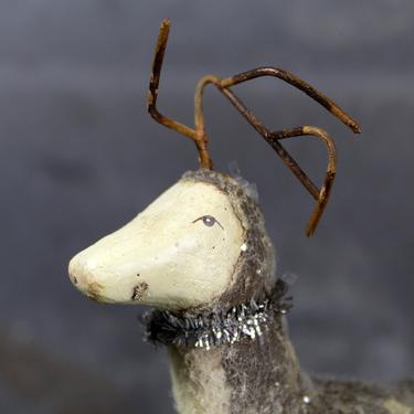Beautiful Reindeer Holiday Decor - Metal Frame with Felting on the Body - Vintage Reindeer - Vintage Christmas | FREE SHIPPING 