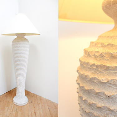 Plaster Floor Lamp Vintage 80s Architectural Beehive Sculptural Urn Lamp Michael Taylor Serge Roche 