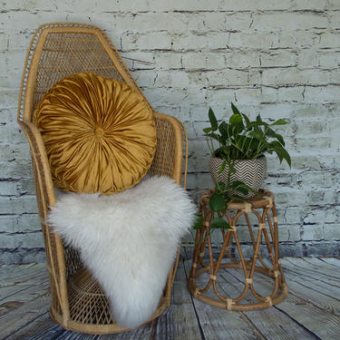 SHIPPING NOT FREE! Medium Size Vintage Wicker Peacock Chair/ Child Peacock Chair 