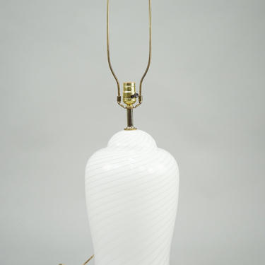 Verti Murano White Swirl Large Glass Lamp 
