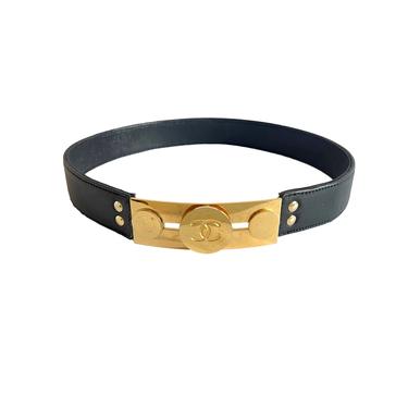 Chanel Black Logo Latch Belt