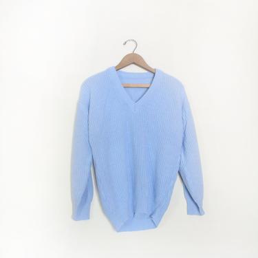 Baby Blue 60s Ribbed Sweater 