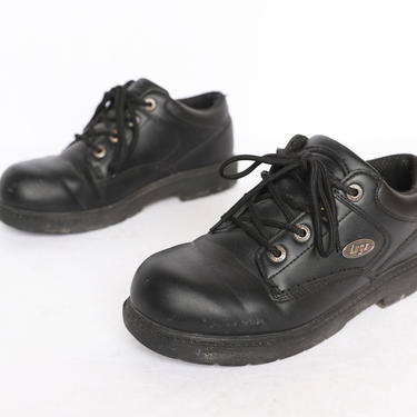 vintage 1990s grunge LUGZ brand black vintage men's size 7.5 black platform 90s shoes 
