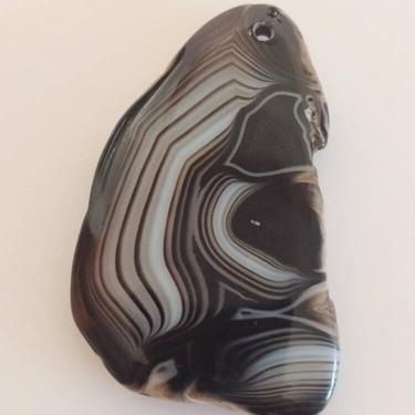 Dyed Banded Agate Freeform Focal Bead Pendant Jewelry Design 50mm 