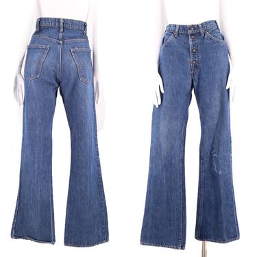 70s 80s LEVIS 517 high waist snap front bell bottom jeans 32 / vintage 1970s 1980s vintage Levis flares pants 32 x 32 