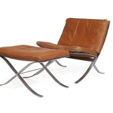 Steen Ostergaard Steel and Leather Lounge Chair