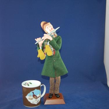 Simpich Flute Player Caroler 1980 ~ Simpich Character Doll, Flute Man, Caroler Series ~ Simpich Character Flute Caroler Vtg Christmas ~ VG 