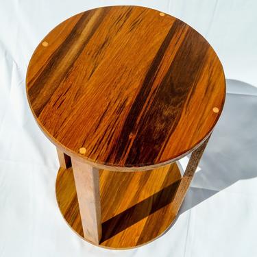 Round Teak Wood Side Table Contemporary 