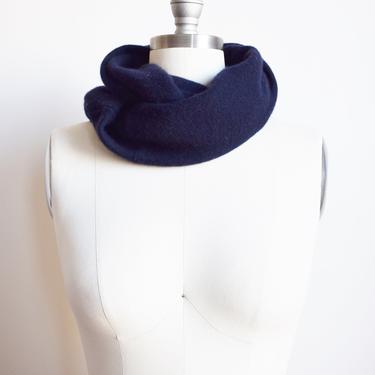 Upcycled Cashmere Neck Warmer | Navy Blue | 100% Cashmere Knit Infinity Scarf | Neck Buff Handmade from Upcycled/Recycled Cashmere 