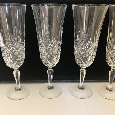 Vintage (5) Arc International Cristal D’Arques Orionchamp Champagne Flutes Stems 