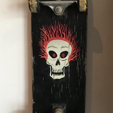 Black Skateboard with Painted Skull