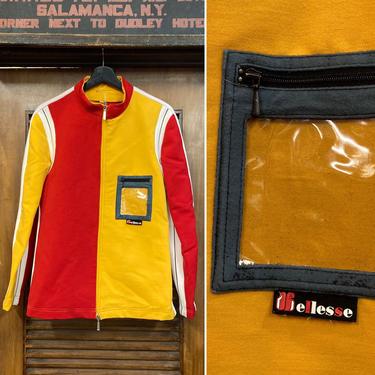 Vintage 1960’s “Ellesse” Brand Ski Active Wear Track Jacket, 60’s Jacket, 60’s Ski Jacket, 60’s Sportswear, Two Tone, Vintage Clothing 