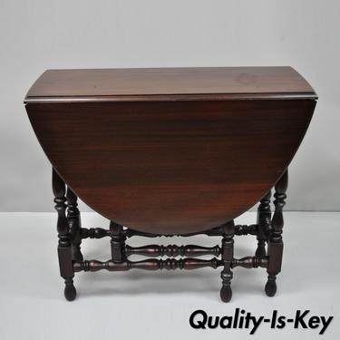 Antique Mahogany Drop Leaf Gateleg Oval Dining Table by Elite Tables