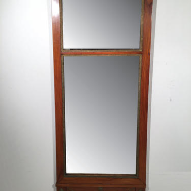 Federal Style Cherry Mirror with Brass Accents Early 1800’s