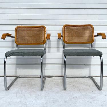 Pair Vintage Modern Cesca Style DIning Chairs 