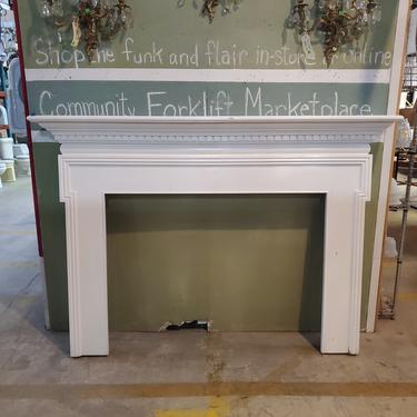 White Fireplace Mantel with Dentil Molding #2
