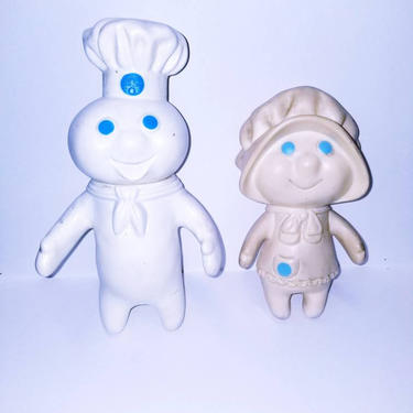 Pair of 1970s Pillsbury rubber figurines made in the USA. 