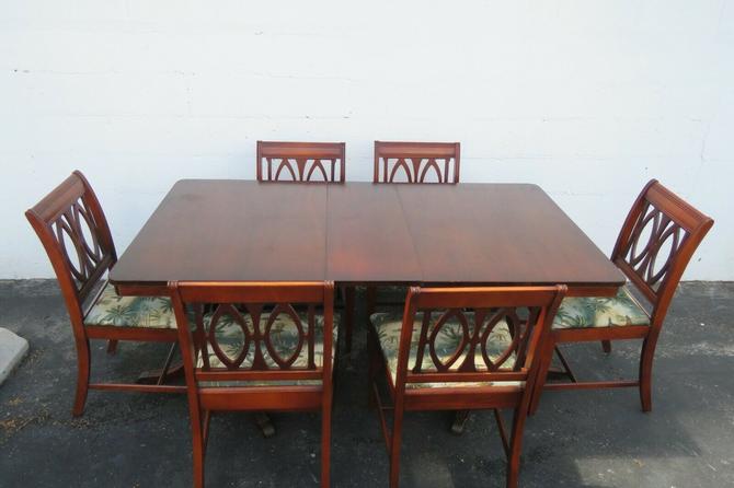 Duncan Phyfe Style Mahogany Dining, Duncan Phyfe Double Pedestal Dining Room Table