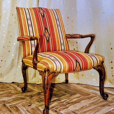 Oversized Southwestern Upholstered Arm Chair 