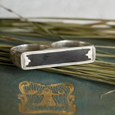 Sterling Silver and Ebony Amada Double Ring