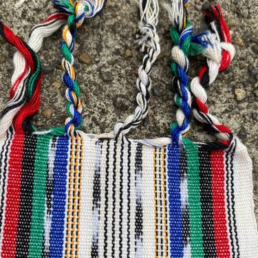 80s cotton sash belt~ Guatemalan woven textile~ long wrapping belt~ colorful accent belt~ open size 