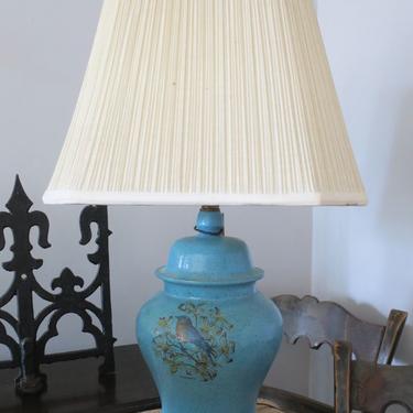 Ceramic lamp with bluebird - $42