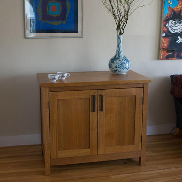 Arts & Crafts Style Solid Wood Mission Cabinet, Ammonia Fumed Quartersawn North American White Oak 